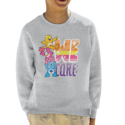 Care Bears Unlock The Magic We Care White Border Kid's Sweatshirt