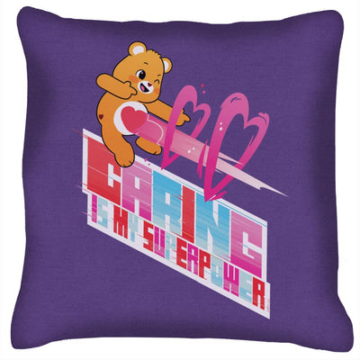 Care Bears Unlock The Magic Caring Is My Superpower White Border Cushion
