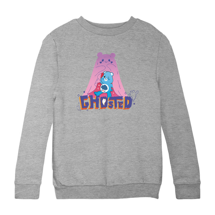 Halloween Grumpy Bear Ghosted Kids Sweatshirt-Care Bears Store