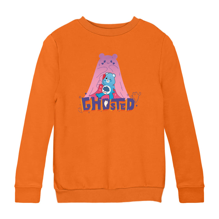 Halloween Grumpy Bear Ghosted Kids Sweatshirt-Care Bears Store