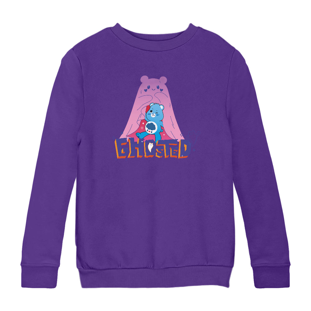 Halloween Grumpy Bear Ghosted Kids Sweatshirt-Care Bears Store