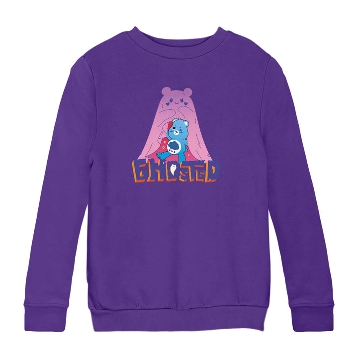 Halloween Grumpy Bear Ghosted Kids Sweatshirt-Care Bears Store