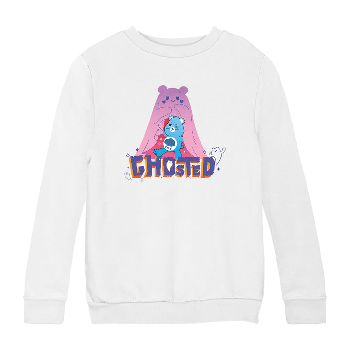 Halloween Grumpy Bear Ghosted Kids Sweatshirt-Care Bears Store