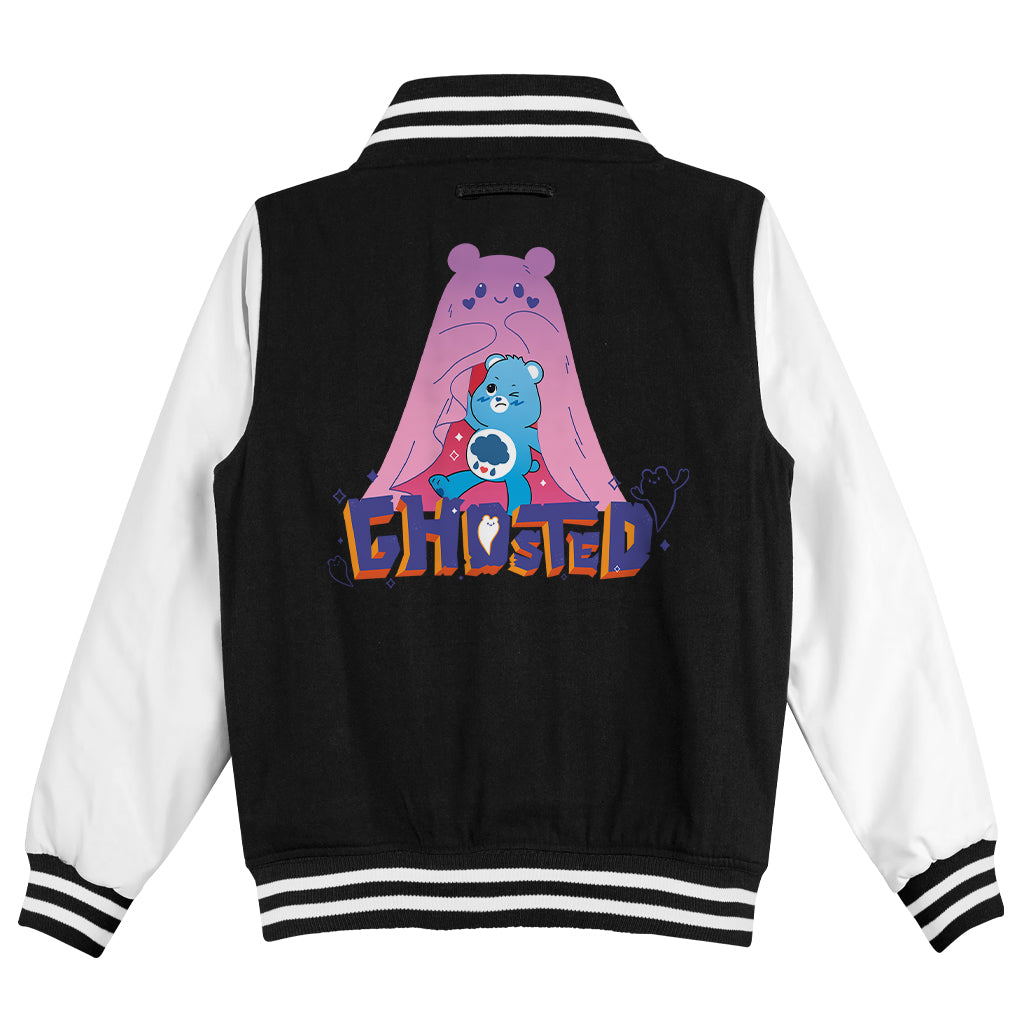 Halloween Grumpy Bear Ghosted Kids Varsity Jacket-Care Bears Store