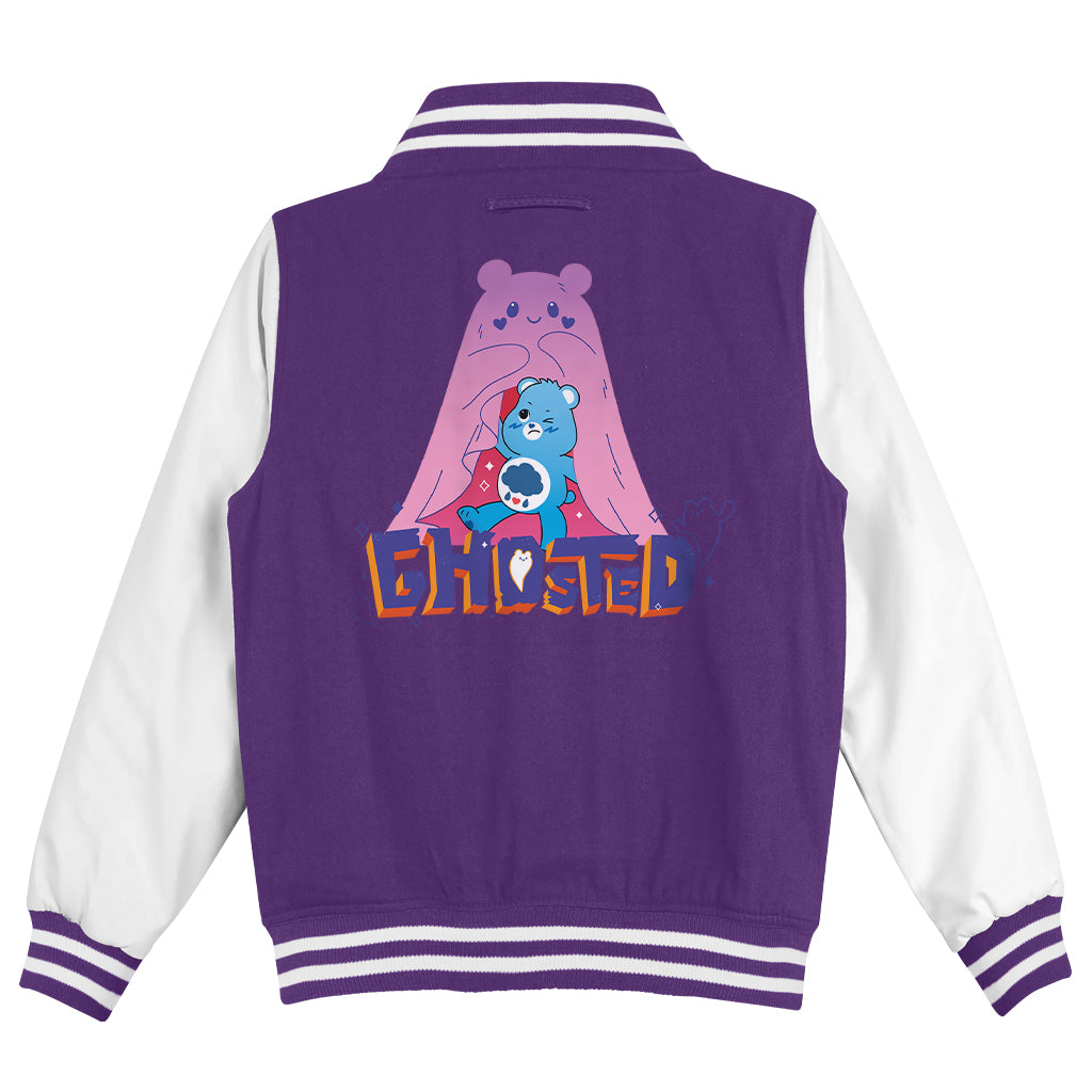 Halloween Grumpy Bear Ghosted Kids Varsity Jacket-Care Bears Store