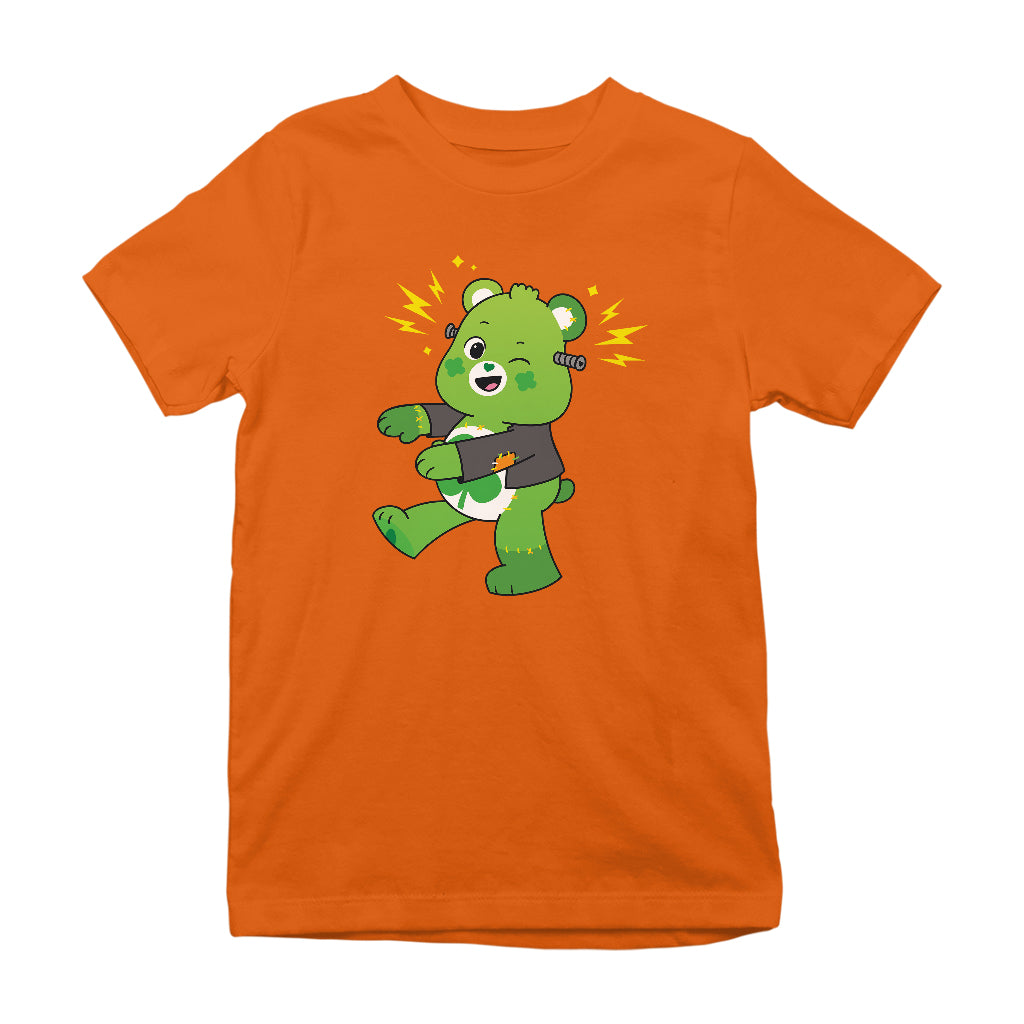Halloween Good Luck Bear Frankenstein Kids T-Shirt-Care Bears Store