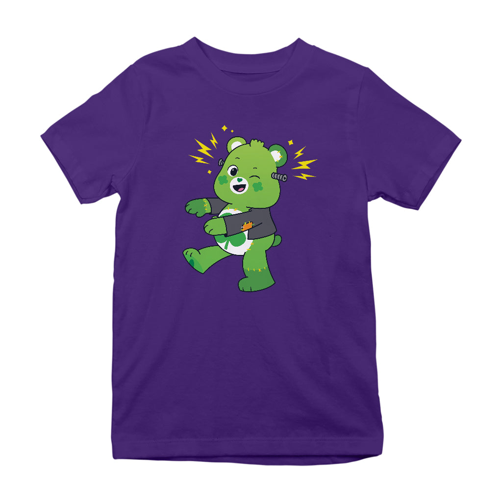 Halloween Good Luck Bear Frankenstein Kids T-Shirt-Care Bears Store