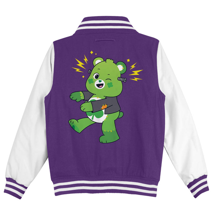 Halloween Good Luck Bear Frankenstein Kids Varsity Jacket-Care Bears Store