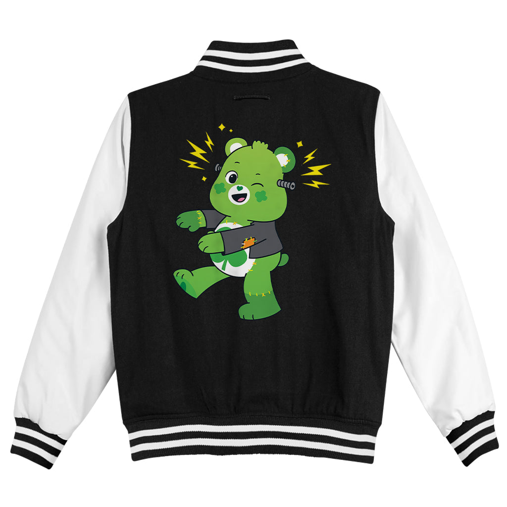 Halloween Good Luck Bear Frankenstein Men's Varsity Jacket-Care Bears Store