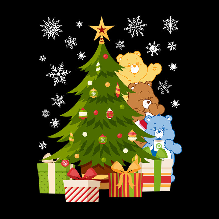 Care Bears Christmas Behind The Christmas Tree Men's Hooded Sweatshirt-Care Bears Store