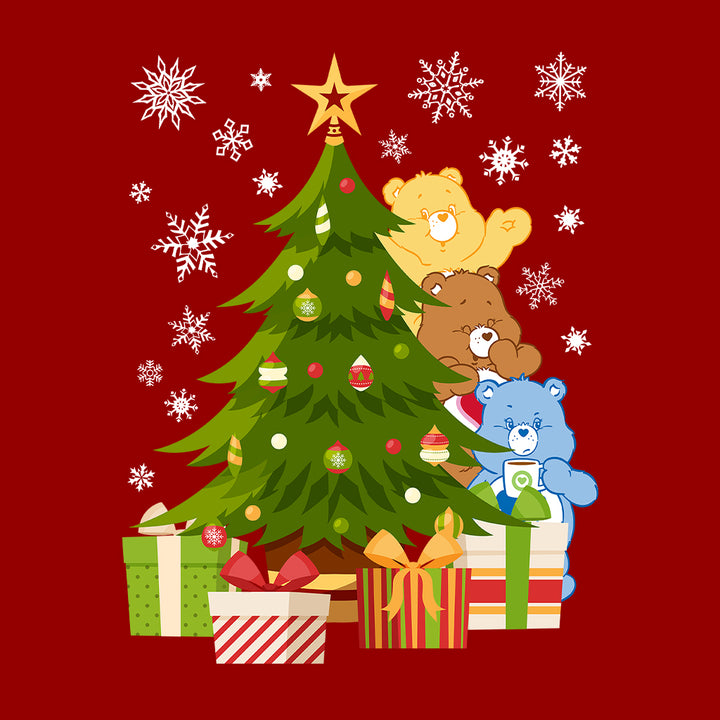 Care Bears Christmas Behind The Christmas Tree Women's Hooded Sweatshirt-Care Bears Store