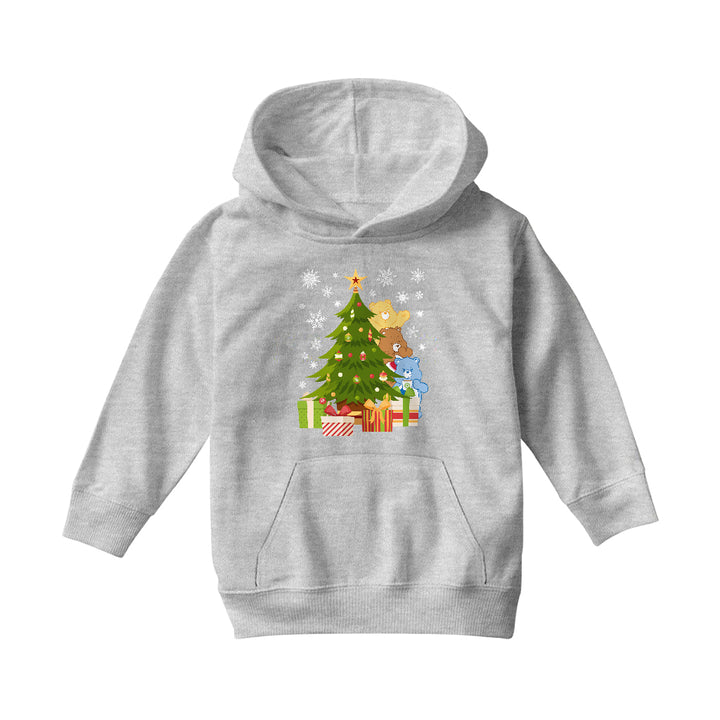Care Bears Christmas Behind The Christmas Tree Kids Hooded Sweatshirt-Care Bears Store