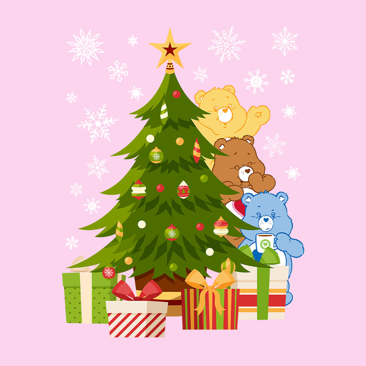 Care Bears Christmas Behind The Christmas Tree Women's Sweatshirt-Care Bears Store