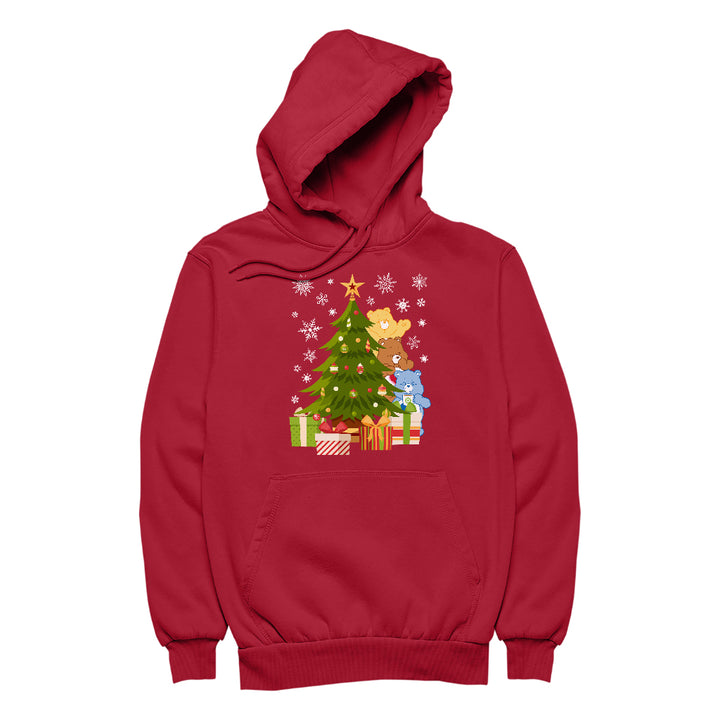 Care Bears Christmas Behind The Christmas Tree Men's Hooded Sweatshirt-Care Bears Store