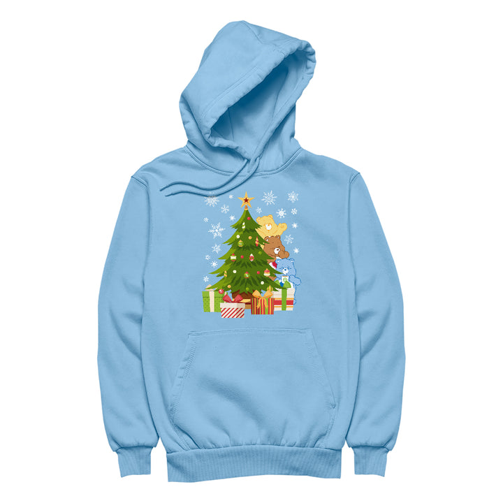Care Bears Christmas Behind The Christmas Tree Men's Hooded Sweatshirt-Care Bears Store