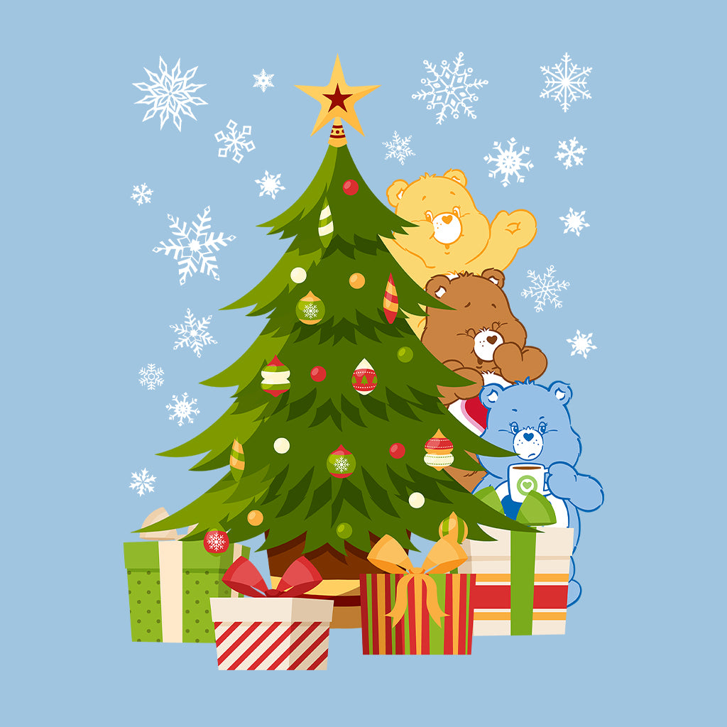 Care Bears Christmas Behind The Christmas Tree Men's Hooded Sweatshirt-Care Bears Store