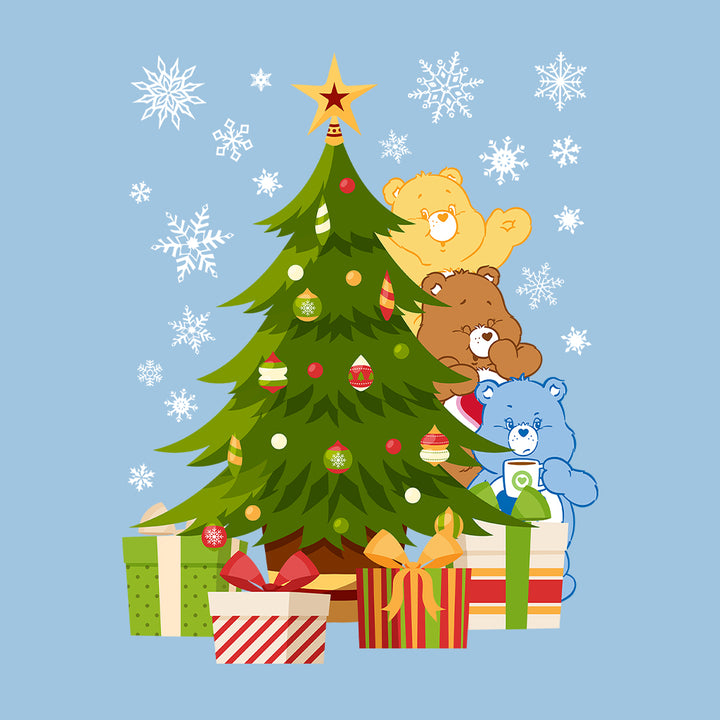 Care Bears Christmas Behind The Christmas Tree Men's Hooded Sweatshirt-Care Bears Store