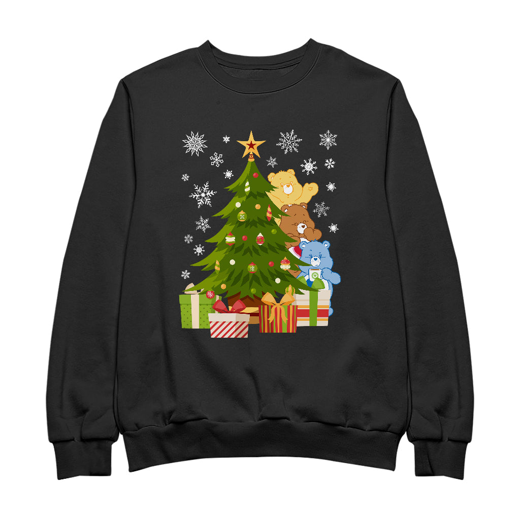 Care Bears Christmas Behind The Christmas Tree Women's Sweatshirt-Care Bears Store