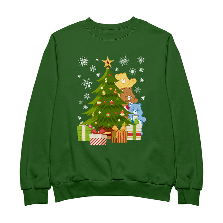 Care Bears Christmas Behind The Christmas Tree Women's Sweatshirt-Care Bears Store