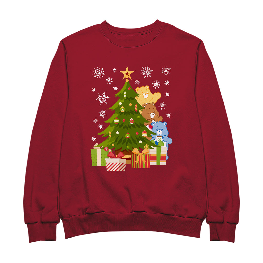 Care Bears Christmas Behind The Christmas Tree Women's Sweatshirt-Care Bears Store