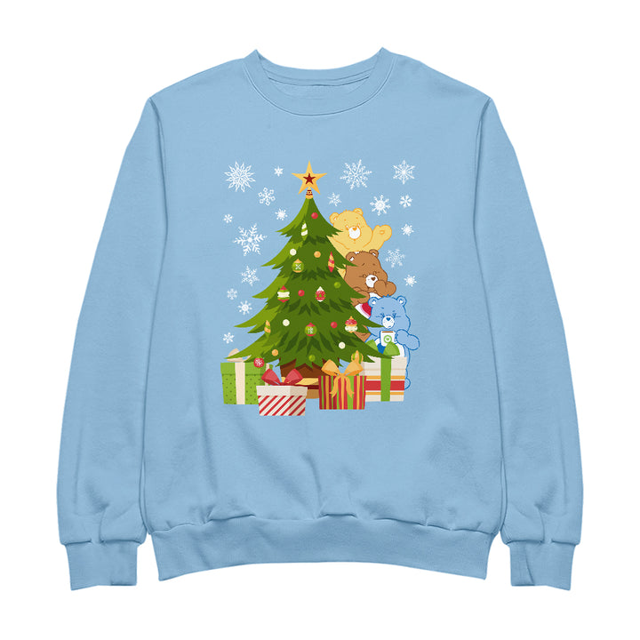 Care Bears Christmas Behind The Christmas Tree Women's Sweatshirt-Care Bears Store