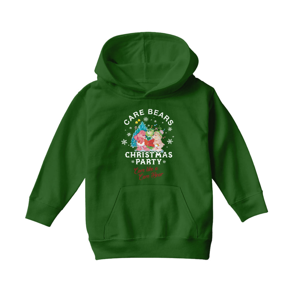 Care Bears Christmas Party Care Like A Care Bear Kids Hooded Sweatshirt-Care Bears Store