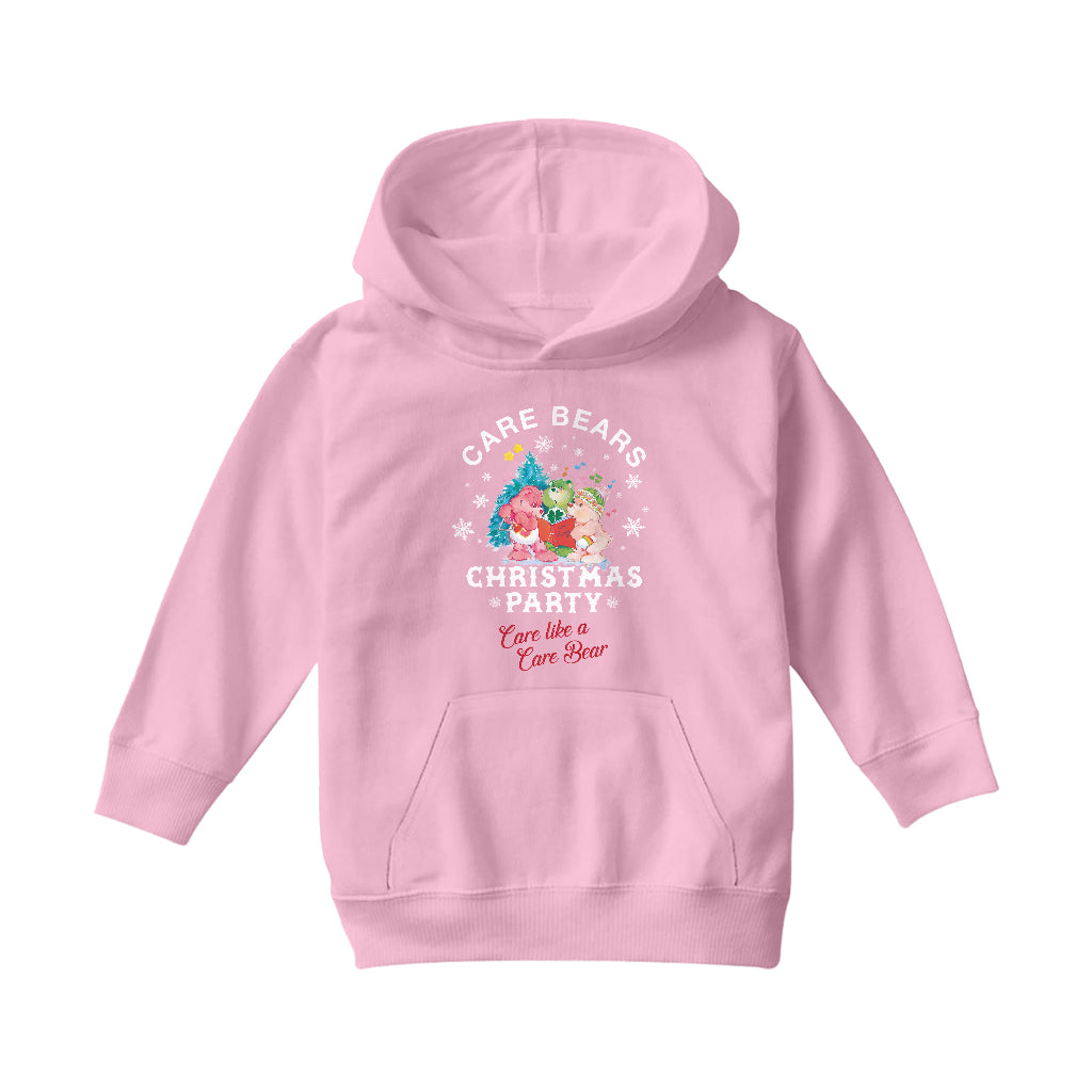 Care Bears Christmas Party Care Like A Care Bear Kids Hooded Sweatshirt-Care Bears Store