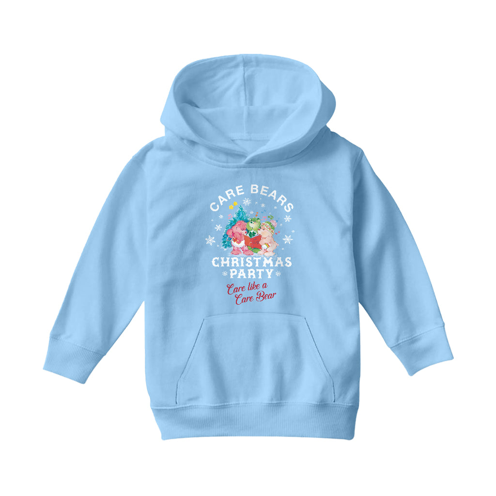 Care Bears Christmas Party Care Like A Care Bear Kids Hooded Sweatshirt-Care Bears Store