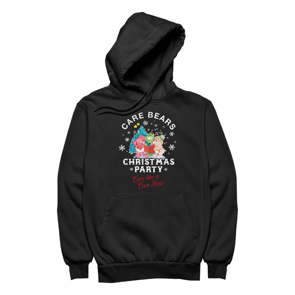 Care Bears Christmas Party Care Like A Care Bear Men's Hooded Sweatshirt-Care Bears Store