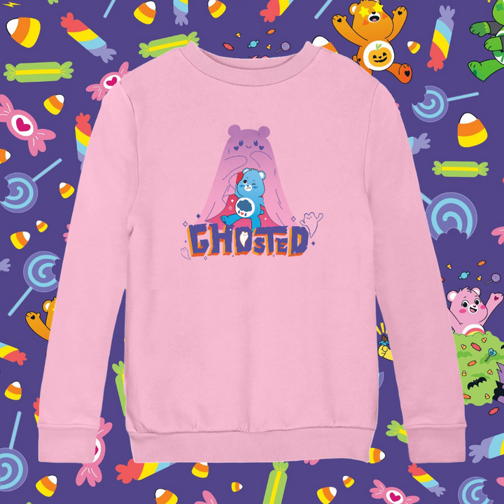 Halloween Grumpy Bear Ghosted Kids Sweatshirt-Care Bears Store