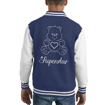 Care Bears Tenderheart Bear Superstar White Print Kid's Varsity Jacket