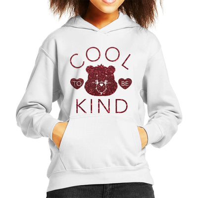 Care Bears Tenderheart Bear Cool To Be Kind Red Glitter Kid's Hooded Sweatshirt