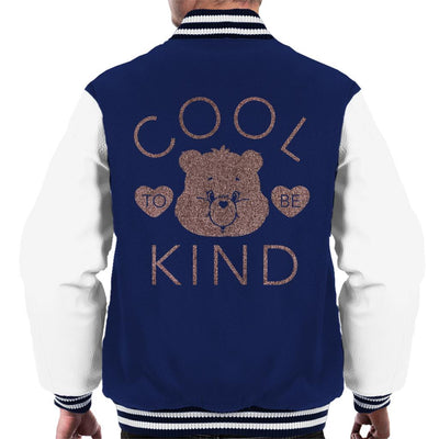 Care Bears Tenderheart Bear Furry Cool To Be Kind Metallic Pattern Men's Varsity Jacket